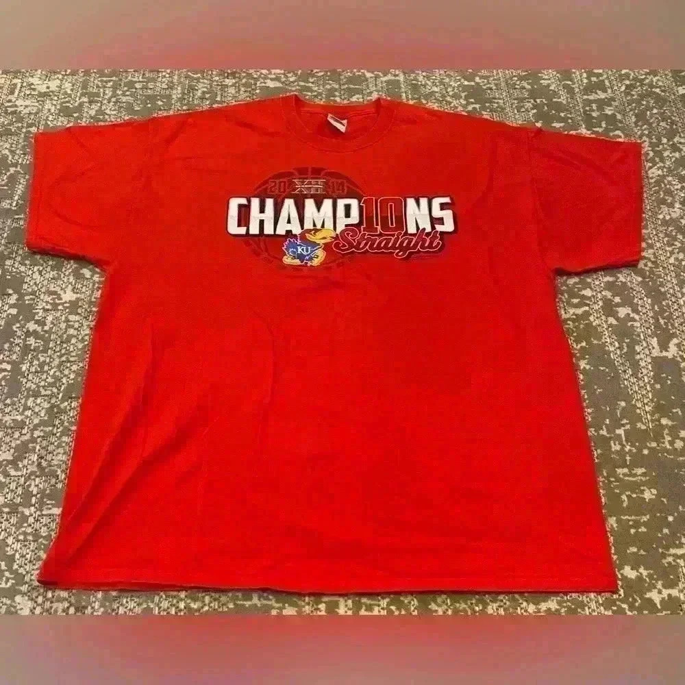 Kansas Jayhawks 2014 Big 12 Champs T Shirt Men’s‎ size XXL color Red